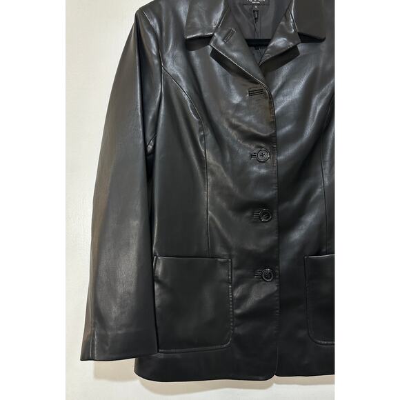 Rag & Bone Drew Faux Leather Black Blazer Size 10 NWT Slim Fit Front Pockets - Picture 6 of 16